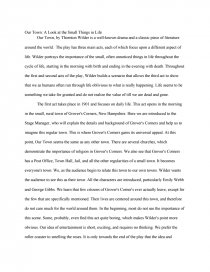 Реферат: Our Town Essay Research Paper Penny BrewerEnglish
