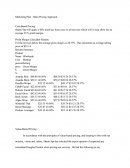 Marketing Plan Pricing Approach