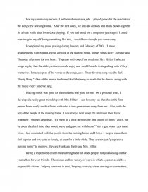 reflective essay for community service