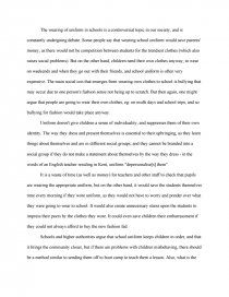 persuasive essay against school uniforms introduction