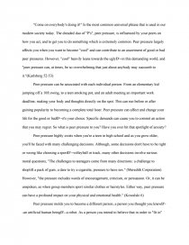 how to deal with peer pressure essay