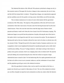 industrial revolution essay