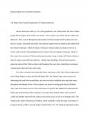 The Major Socio-Cultural Experiences Of African Americans