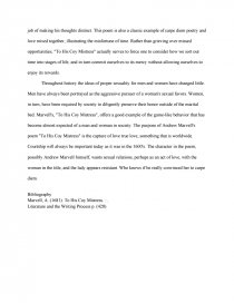 Health And Social Care Essays Essay Preview To His Coy Mistress Zoom Zoom General Essay Topics In English also Essay English Example To His Coy Mistress Research Paper English Essay Topics For College Students