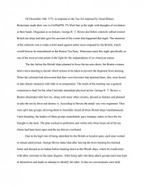 5 paragraph essay boston tea party