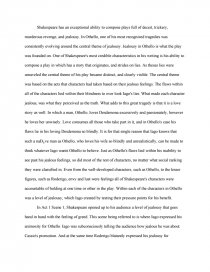 Реферат: Jealousy In Othello Essay Research Paper What
