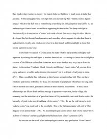 notes on the balinese cockfight summary