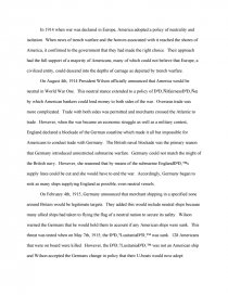 world war one essay