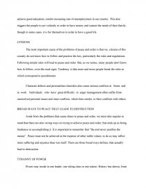 peace order research paper an essay on peace