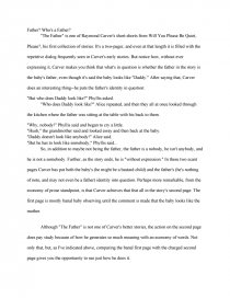 Raymond Carver The Father Term Papers Essay Preview Raymond Carver The Father How Do You Buy A Speech also Essay On Library In English Essay About Health