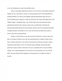 Mother Tongue By Amy Tan Essays