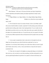 Superstition Informative Speech Term Papers