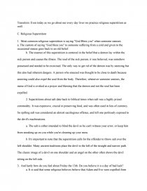 Superstition Informative Speech Term Papers