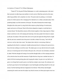 shakespeare sonnet 30 theme