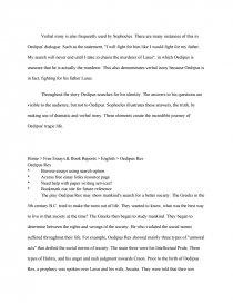 examples of verbal irony in oedipus the king