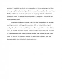 qualities of a good employee essay