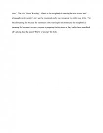 storm warnings poem essay