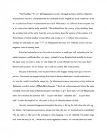 character analysis the necklace mathilde loisel