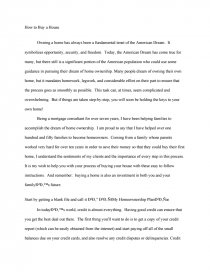 buy a house essay