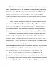 Реферат: Child Abuse Essay Research Paper PsychologyChild Abuse