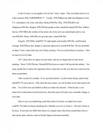 How To Write A High School Essay Essay Preview Army Values Essay Thesis Statement Example also Sample Synthesis Essays Army Values Research Paper An Essay On Science