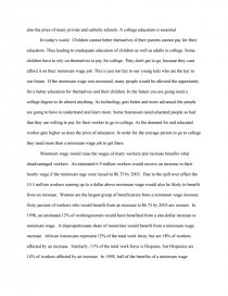 minimum wage persuasive essay