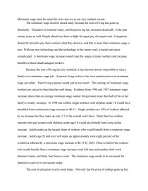 minimum wage introduction essay