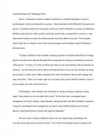 essay on stress management for students