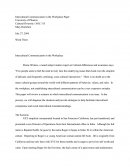 Intercultural Communication In The Workplace Paper 