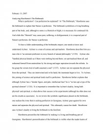 Analysis essay on the birthmark