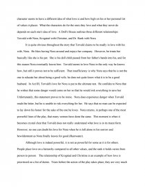 thesis statement for a dolls house