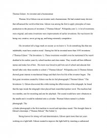 Thomas Edison An Inventor And A Businessman Term Papers Essay Preview Thomas Edison An Inventor And A Businessman