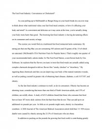 why fast food is popular essay