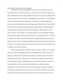 should drugs be legalized essay