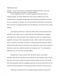 rabbit proof fence film review essay