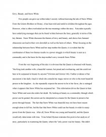 snow white analysis essays