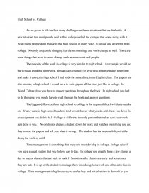 high school and college essay