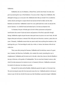 Siddhartha Term Papers Essay Preview Siddhartha Essays On Business Ethics also Where Is A Thesis Statement In An Essay Health Awareness Essay