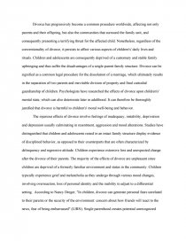 divorce essays argument
