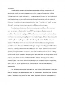 Реферат: Teenage Sex Essay Research Paper Premarital sex