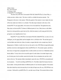 A Conversation With My Father Research Paper