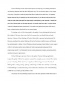 Critical Thinking Application Paper