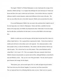 othello as a tragedy essay
