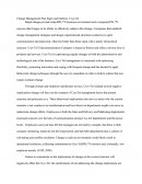 Change Management Plan Paper- Crystel