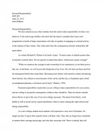 personal responsibility essay