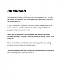 Pengurusan Perniagaan Coursework