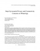 Step-Up Towards Privacy and Connectivity Concerns in Whatsapp