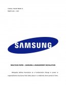 Reaction Paper – Samsung: A Management Revolution
