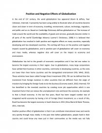 aspects of globalization essay