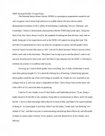 national junior honor society essay requirements